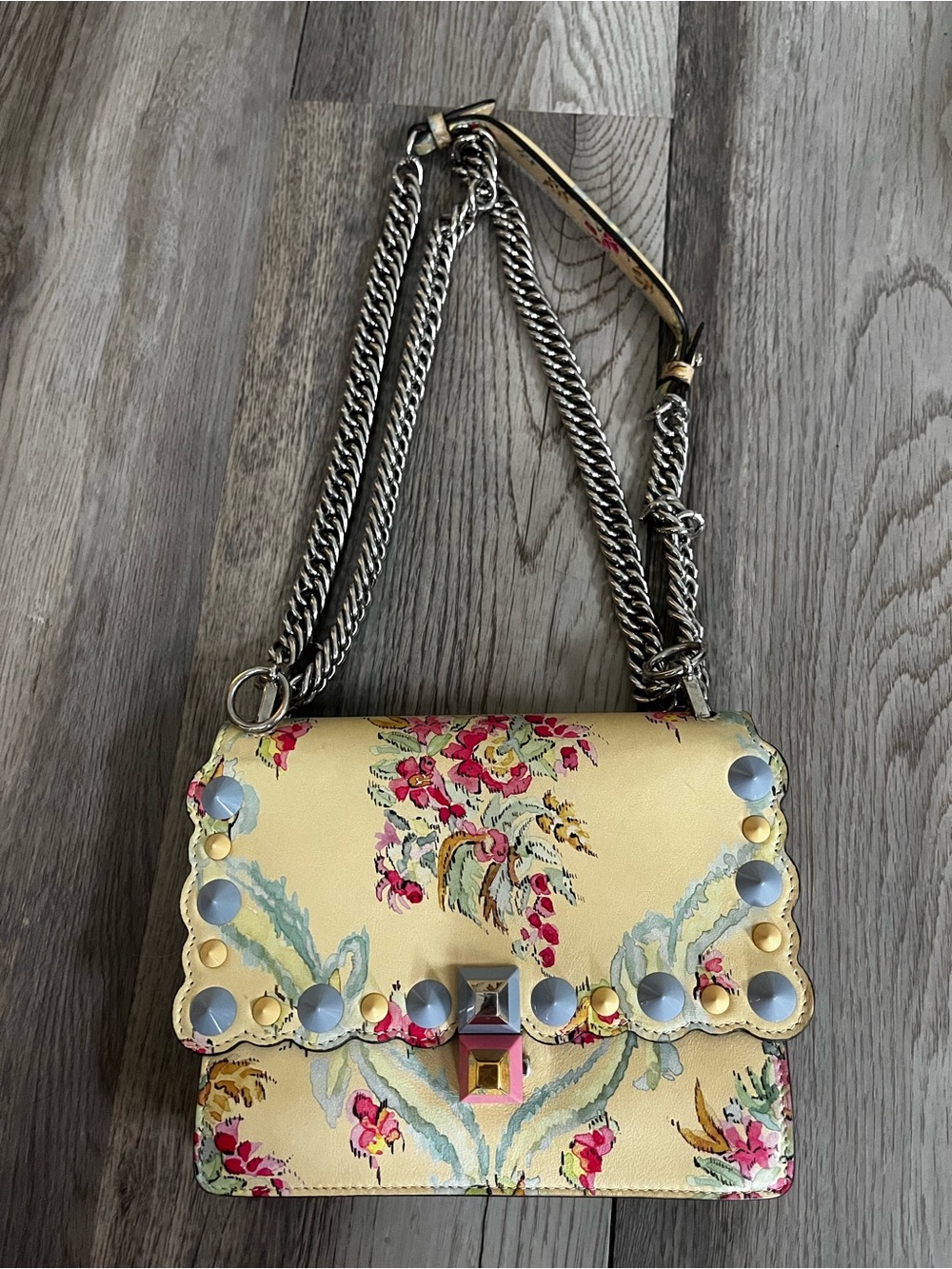 Fendi Kan I Shoulder Bag with Chain Strap